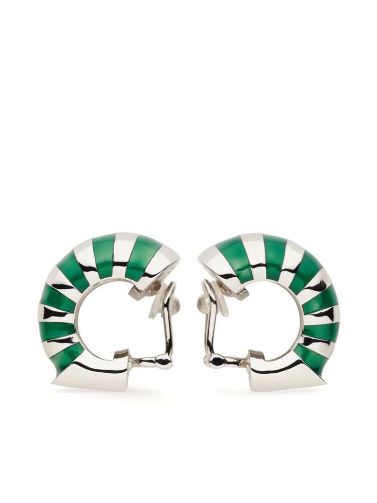 Ferragamo striped chunky hoop earrings - Silver Cover