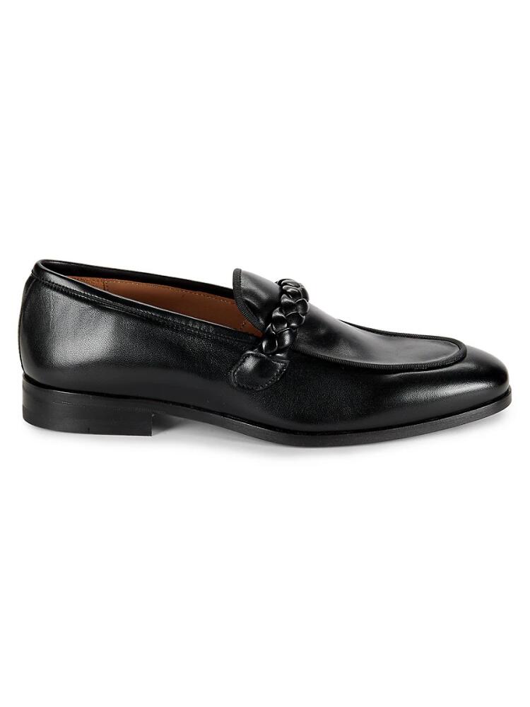 Mezlan Men's Apron Toe Leather Loafers - Black Cover