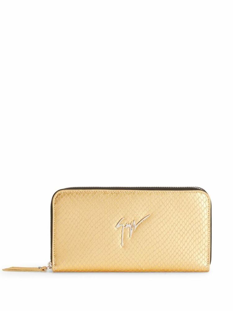 Giuseppe Zanotti Charlotte snakeskin wallet - Yellow Cover