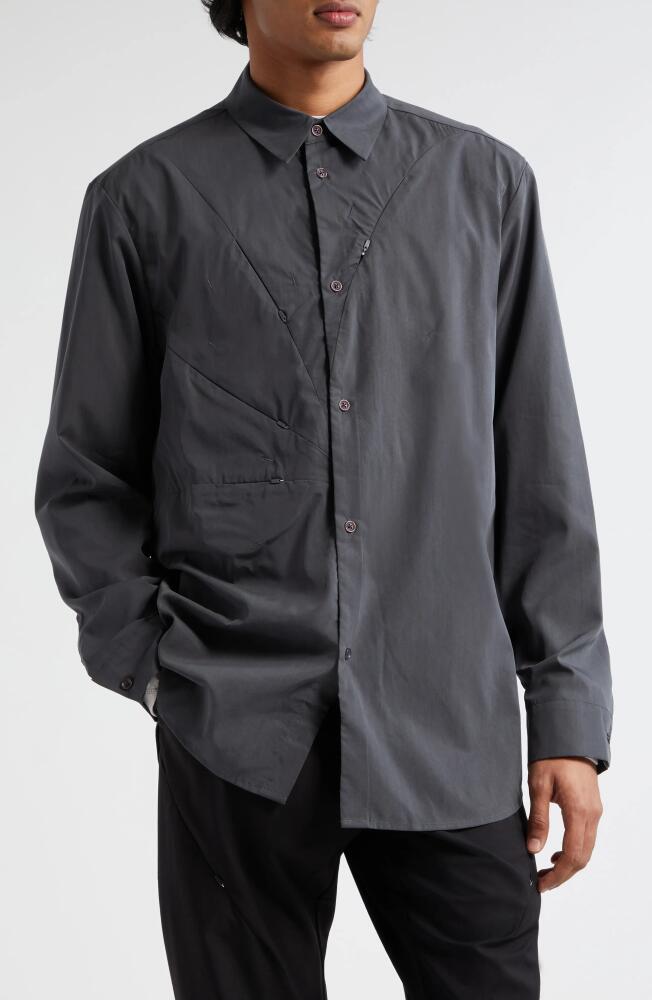 POST ARCHIVE FACTION 5.1 Center Button-Up Shirt in Charcoal Cover