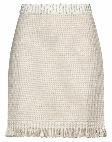 Anna Molinari Woman Mini skirt Ivory Cotton, Acrylic, Viscose, Metallic Polyester Cover