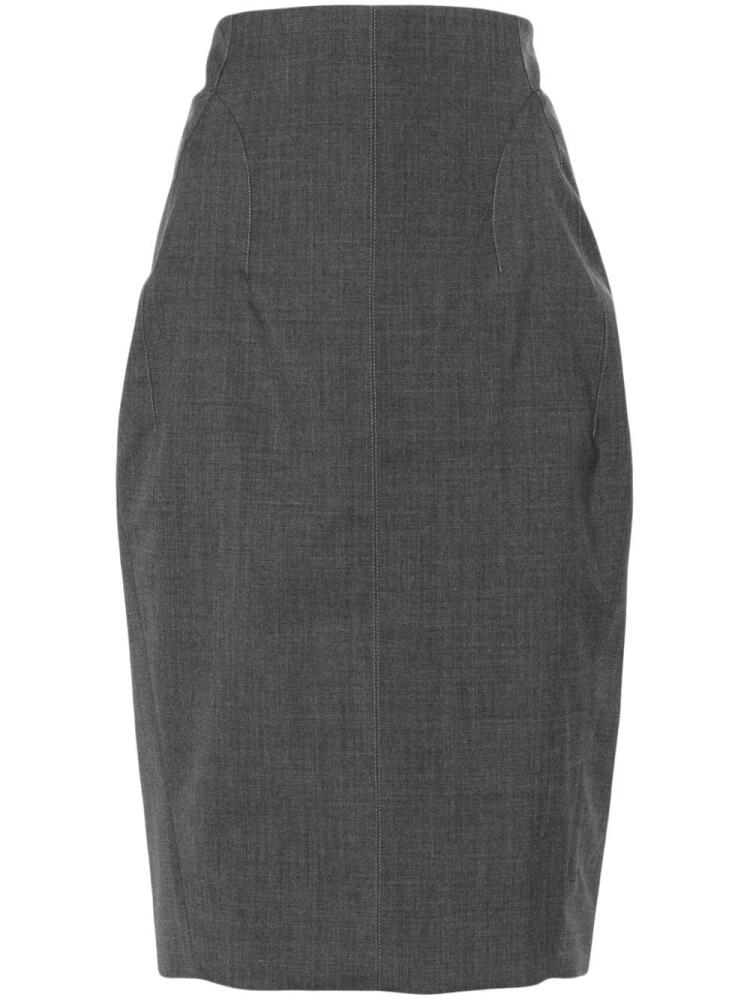 Mugler cut out-detail midi skirt - Grey Cover