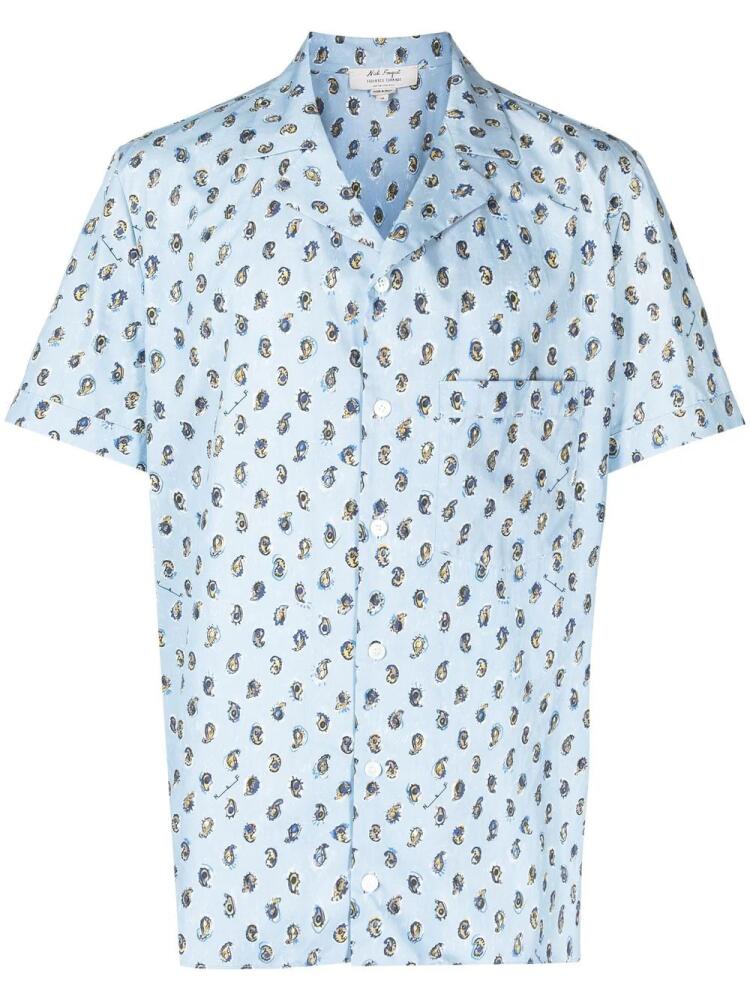 Nick Fouquet paisley-print short-sleeved shirt - Blue Cover