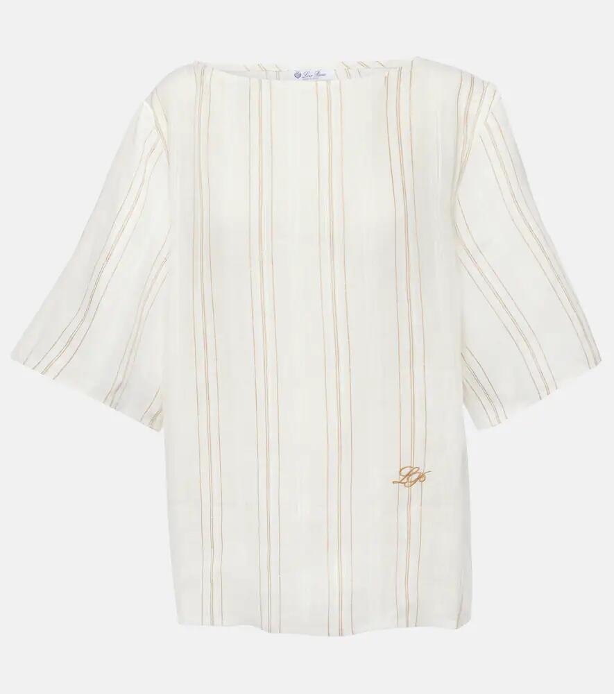 Loro Piana Mara striped linen top Cover