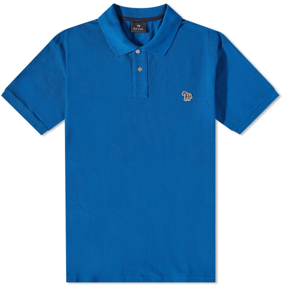 Paul Smith Men's Regular Fit Zebra Polo Shirt in Blue Cover