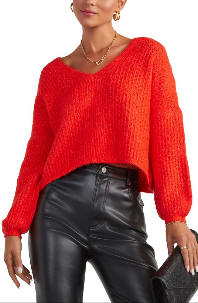 VICI Collection Egremont V-Neck Crop Sweater in Orange Cover