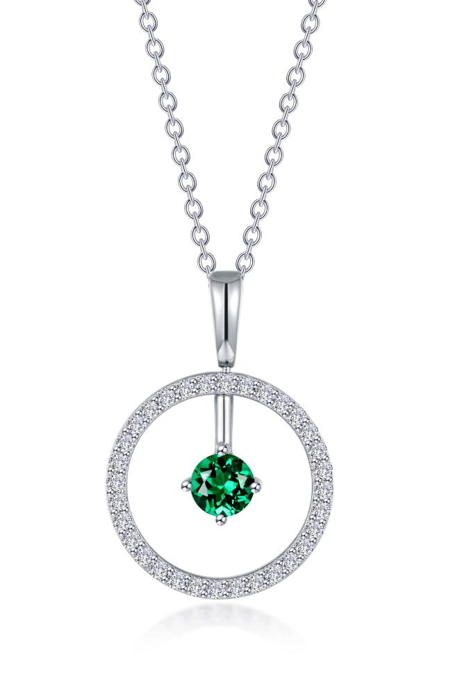 Lafonn Simulated Diamond Lab-Created Birthstone Reversible Pendant Necklace in Green/May Cover