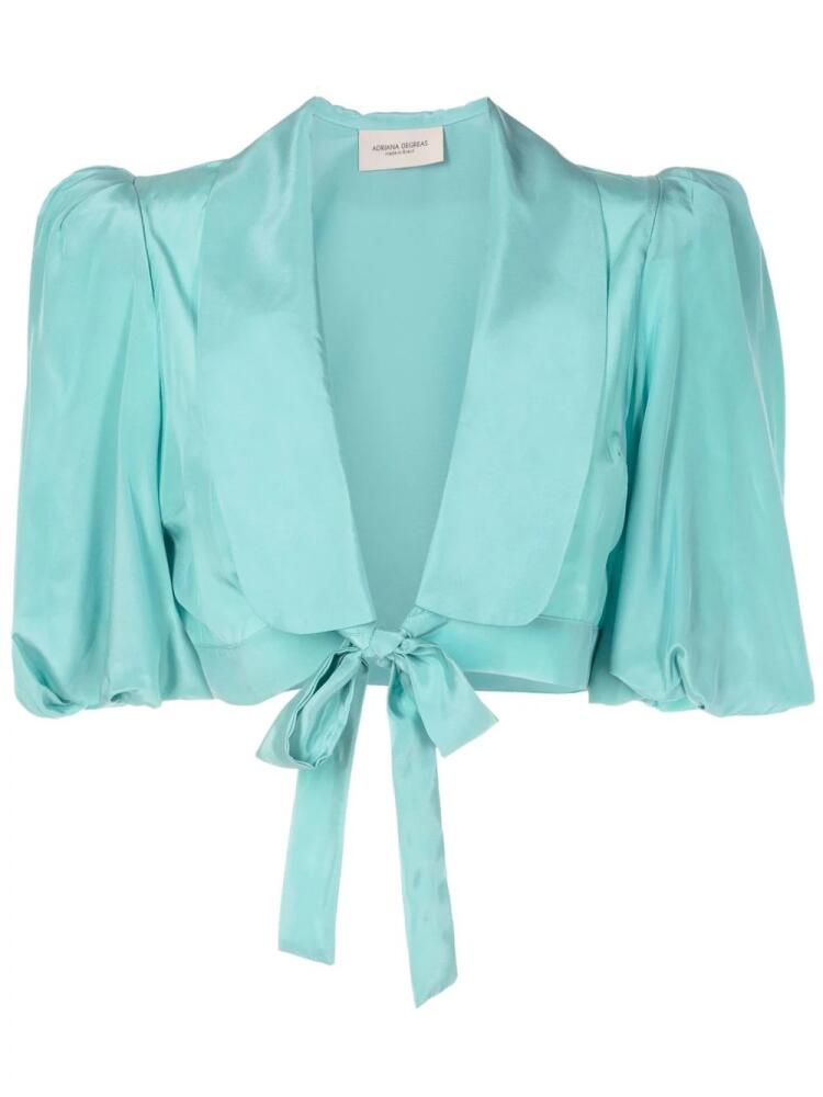 Adriana Degreas Cherry Bomb silk blouse - Blue Cover