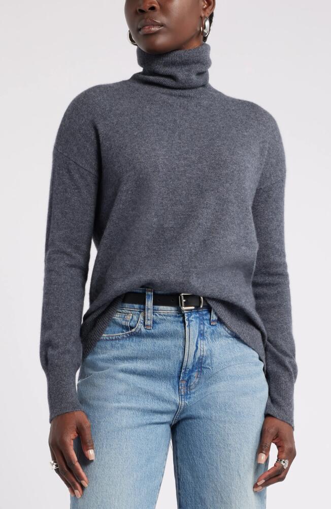 Nordstrom Cashmere Turtleneck Sweater in Grey Medium Charcoal Heather Cover