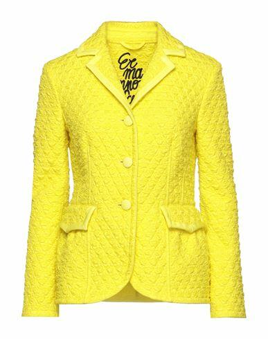 Ermanno Scervino Woman Blazer Yellow Polyester, Polyurethane Cover