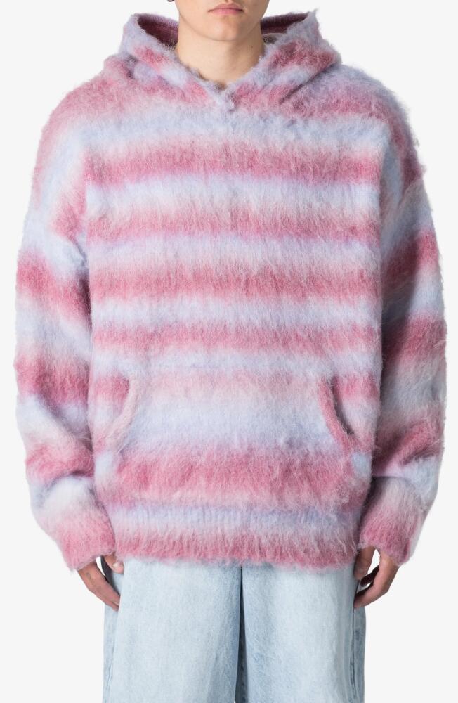 mnml Stripe Brushed Hoodie Sweater in Pink Multi Cover