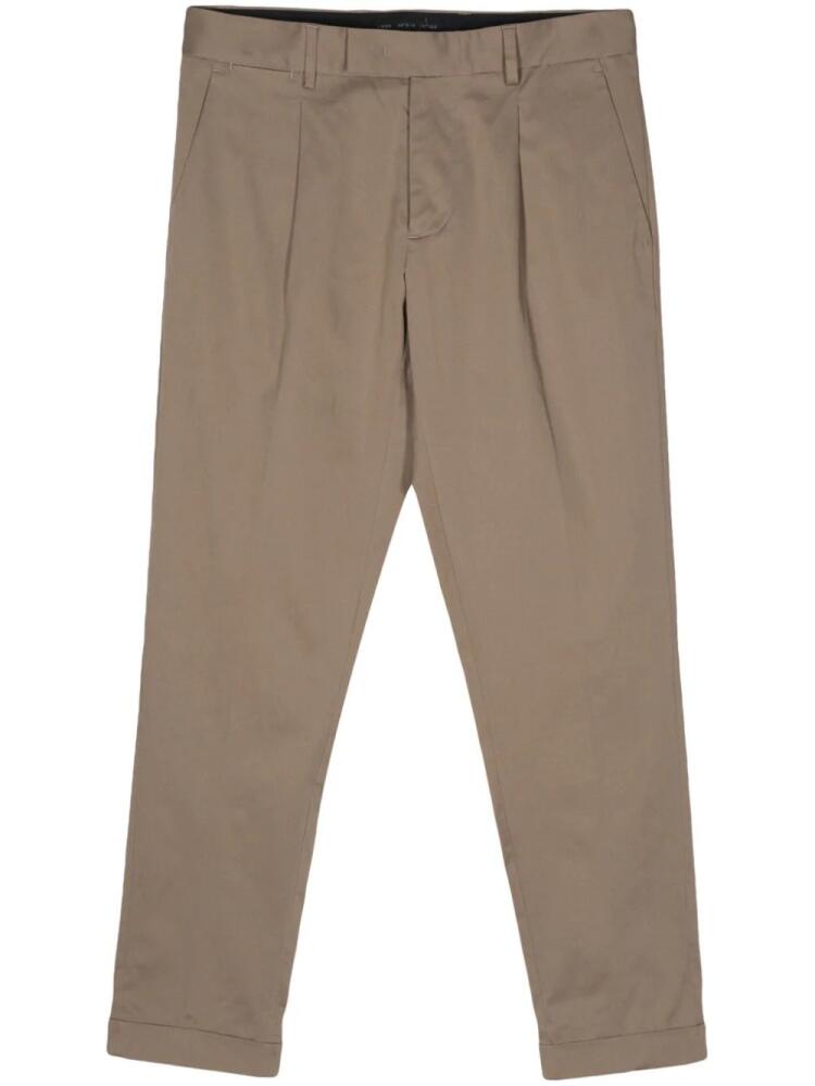 Low Brand pleat-detail gabardine trousers - Brown Cover