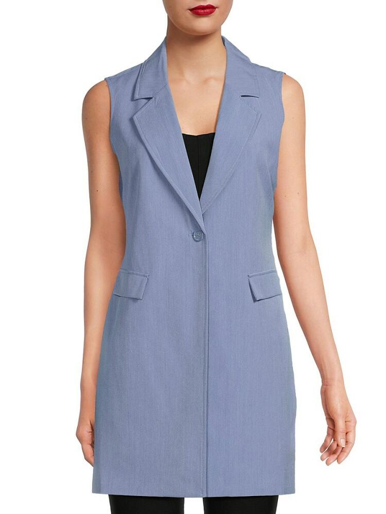 NANETTE nanette lepore Women's Notch Lapel Mini Blazer Dress - Periwinkle Cover