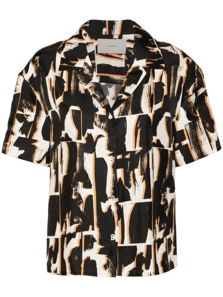 Asceno Prague abstract-print shirt - Black Cover