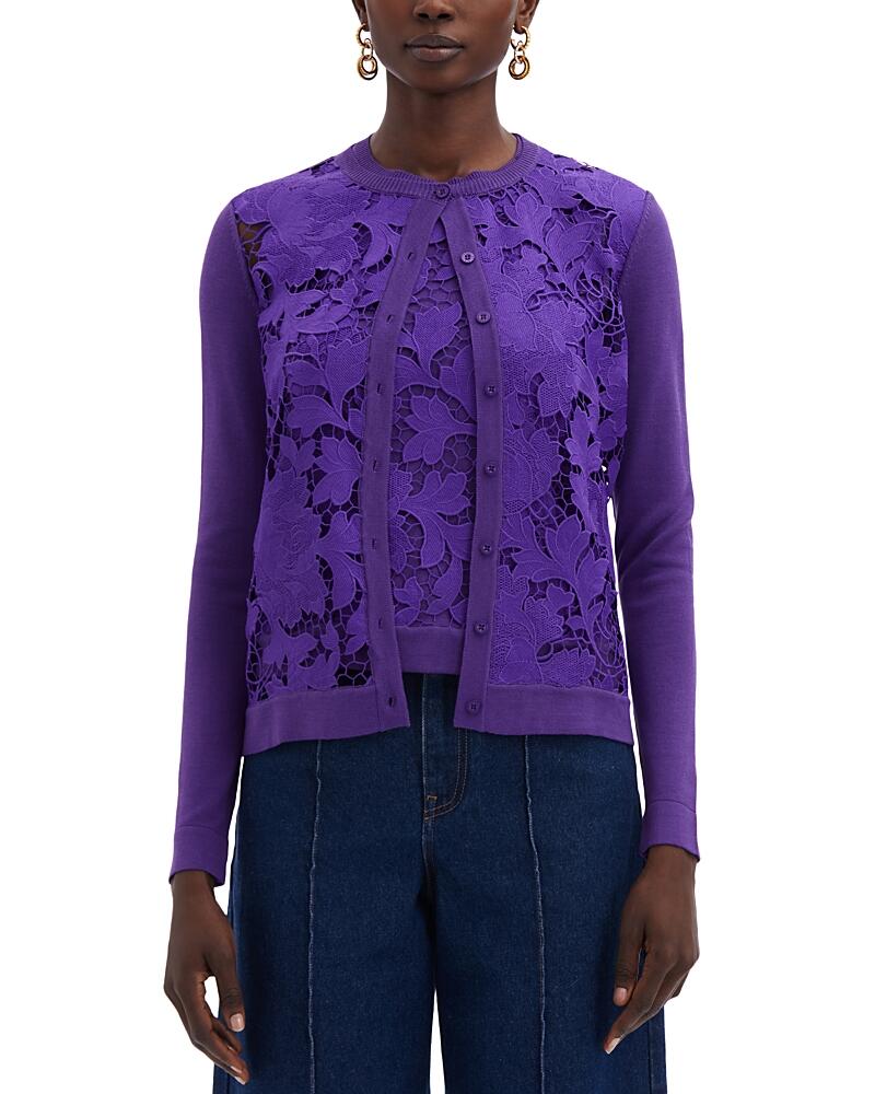 Oscar de la Renta Lace Front Cardigan Cover