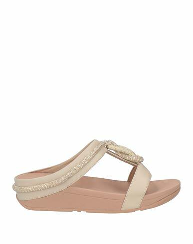 Fitflop Woman Sandals Beige Leather Cover