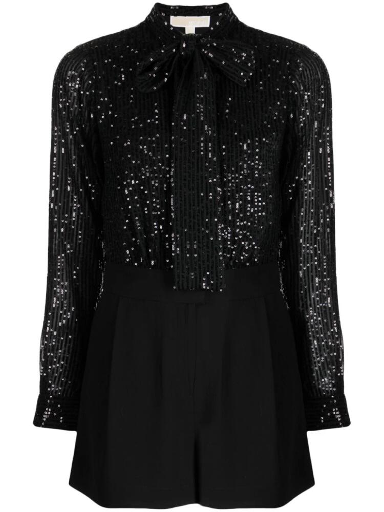 Michael Kors sequinned bow-tie playsuit - Black Cover