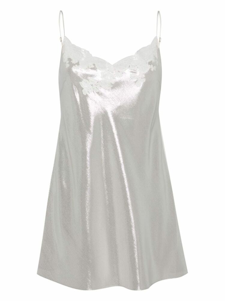 Carine Gilson lace-detailing lurex nightdress - Silver Cover