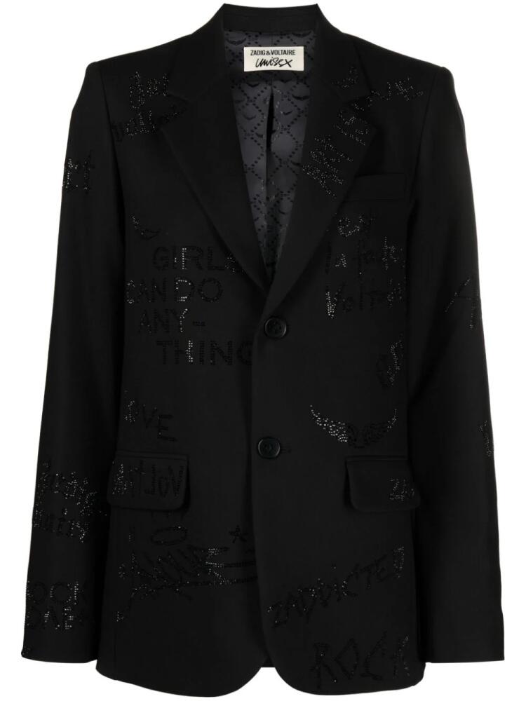 Zadig&Voltaire single-breasted rhinestone blazer - Black Cover