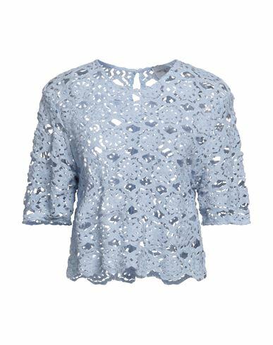 Isabelle Blanche Paris Woman Top Sky blue Cotton Cover