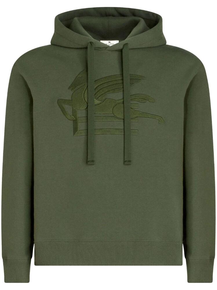 ETRO logo-embroidered cotton hoodie - Green Cover