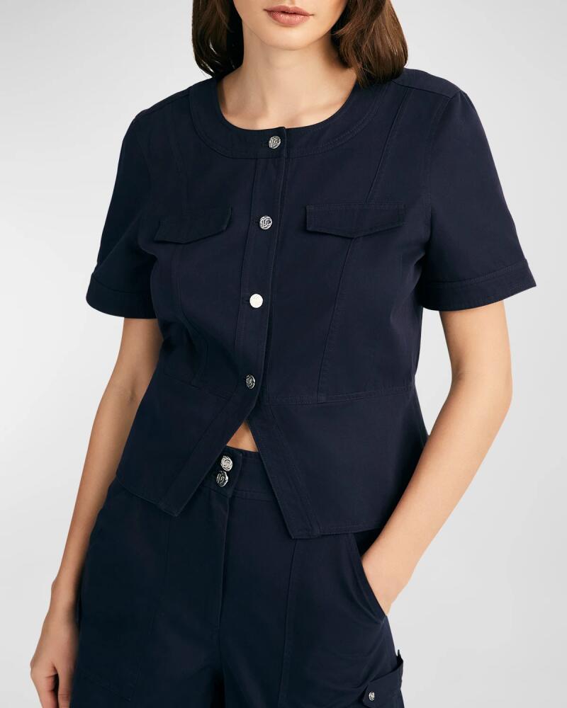 Derek Lam 10 Crosby Brenda Short-Sleeve Twill Peplum Jacket Cover