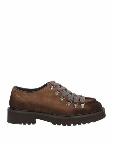 Doucal's Woman Lace-up shoes Dark brown Leather Cover