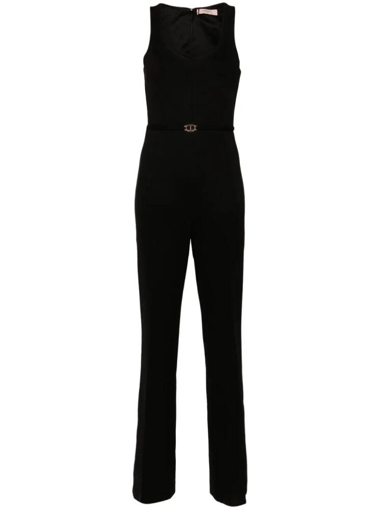 TWINSET logo-plaque flared jumpsuit - Black Cover