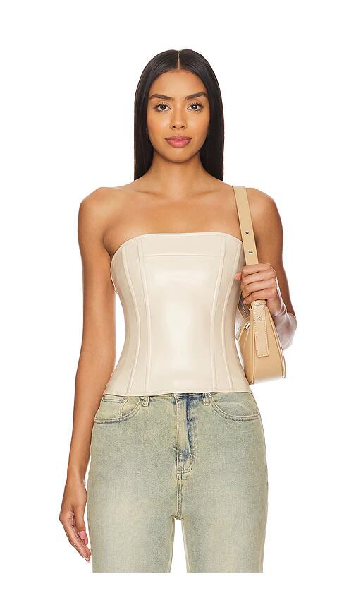 WeWoreWhat Strapless Corset Top in Ivory Cover