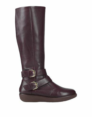 Fitflop Woman Boot Deep purple Soft Leather Cover