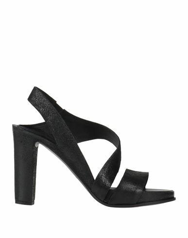 Del Carlo Woman Sandals Black Leather Cover