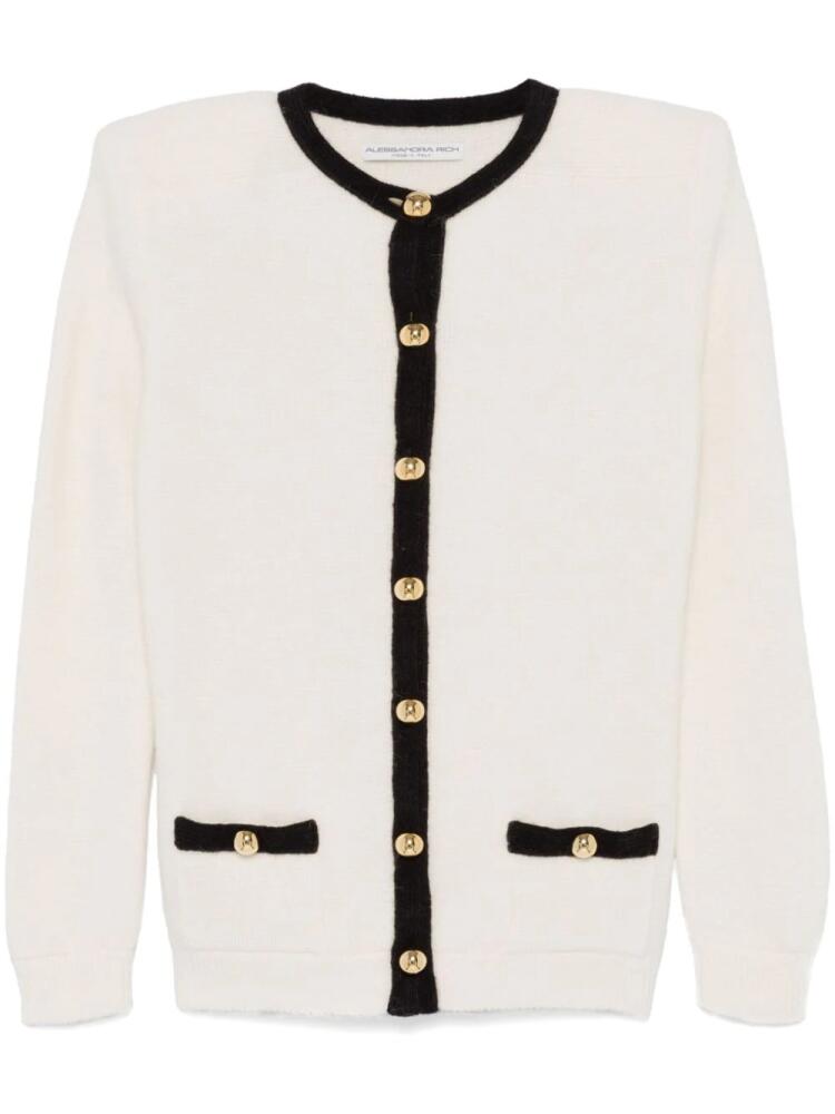 Alessandra Rich contrasting-trim cardigan - White Cover