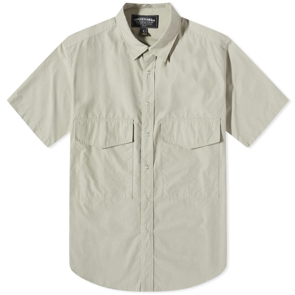 FrizmWORKS Men's Double Pocket Short Sleeve Shirt in Ash Grey Cover