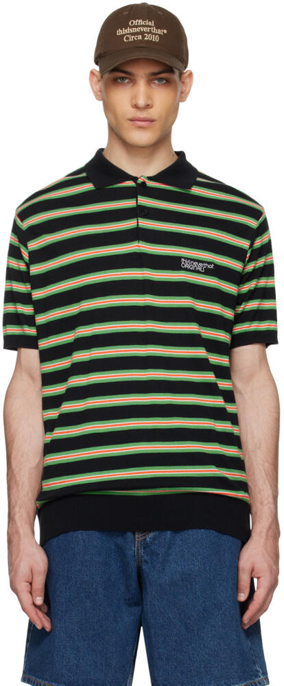 thisisneverthat Black Striped Polo Cover