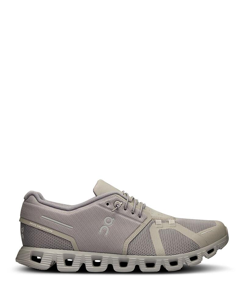 On Men's Cloud 5 Low Top Sneakers in Fog Cover