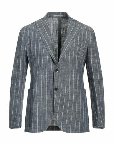 Eleventy Man Blazer Slate blue Silk, Linen, Polyamide Cover