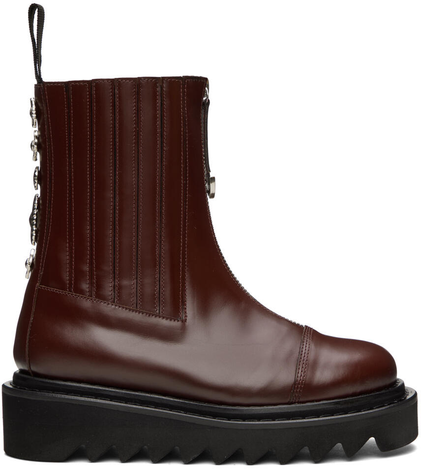 Toga Pulla Burgundy Side Gore Zip Boots Cover