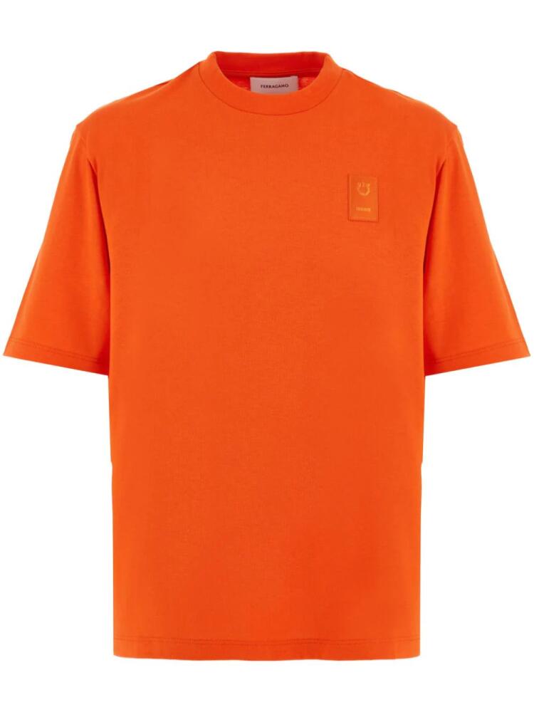 Ferragamo logo-appliqué cotton T-shirt - Orange Cover