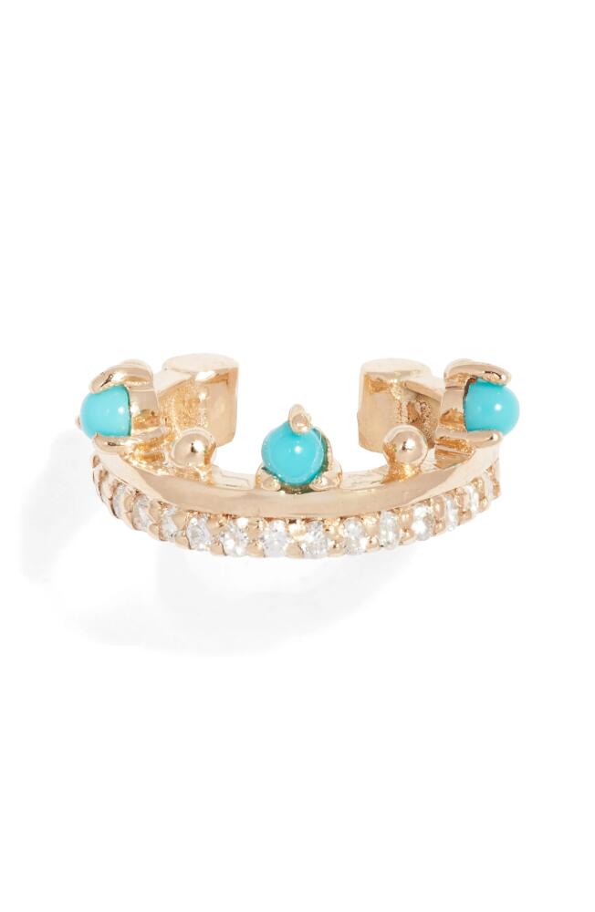 Anzie Mediterranean Diamond & Turquoise Single Ear Cuff Cover