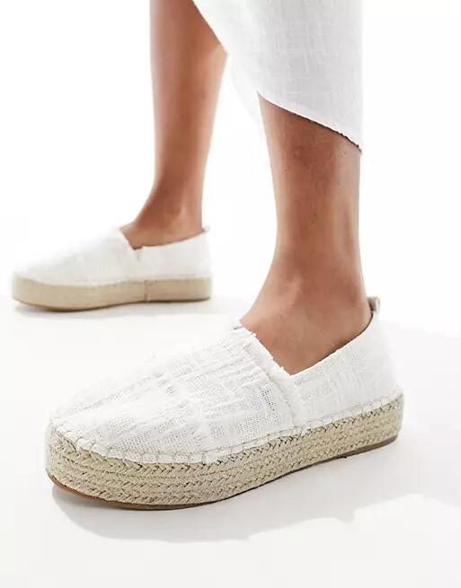 South Beach frayed espadrilles in cream-White Cover