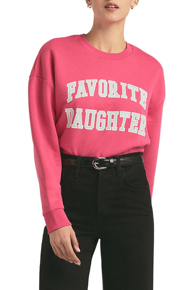 Favorite Daughter Collegiate Cotton Blend Sweatshirt in Beetroot Cover