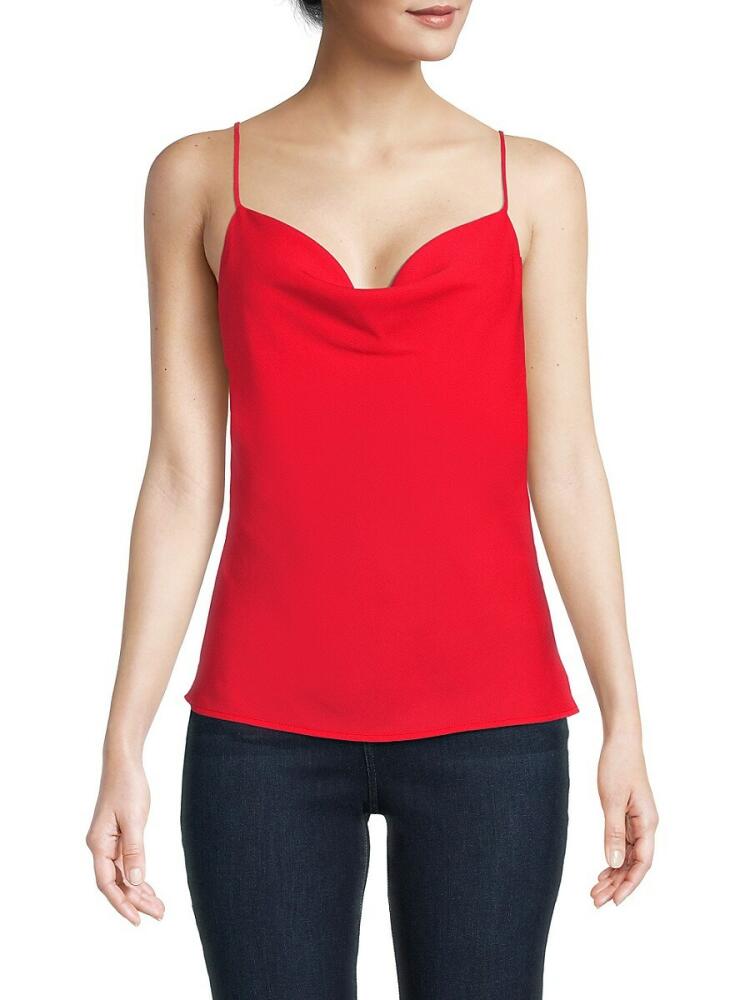 Renee C. Women's Dobby Cowlneck Satin Tank Top - Red Cover