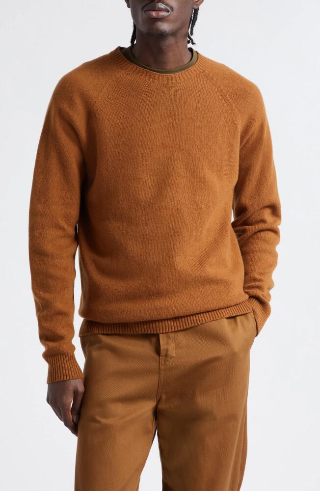 Sunspel Lambswool Crewneck Sweater in Dark Camel Cover