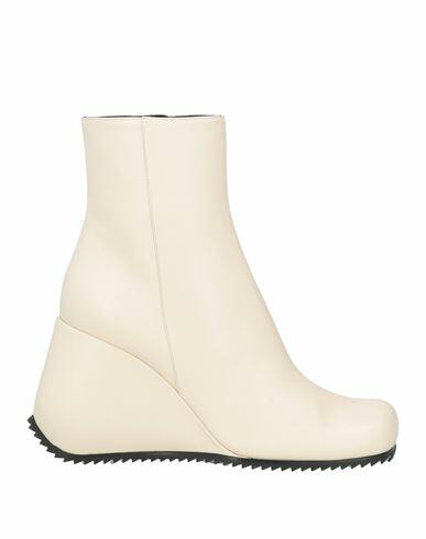 Si Rossi By Sergio Rossi Woman Ankle boots Off white Leather Cover