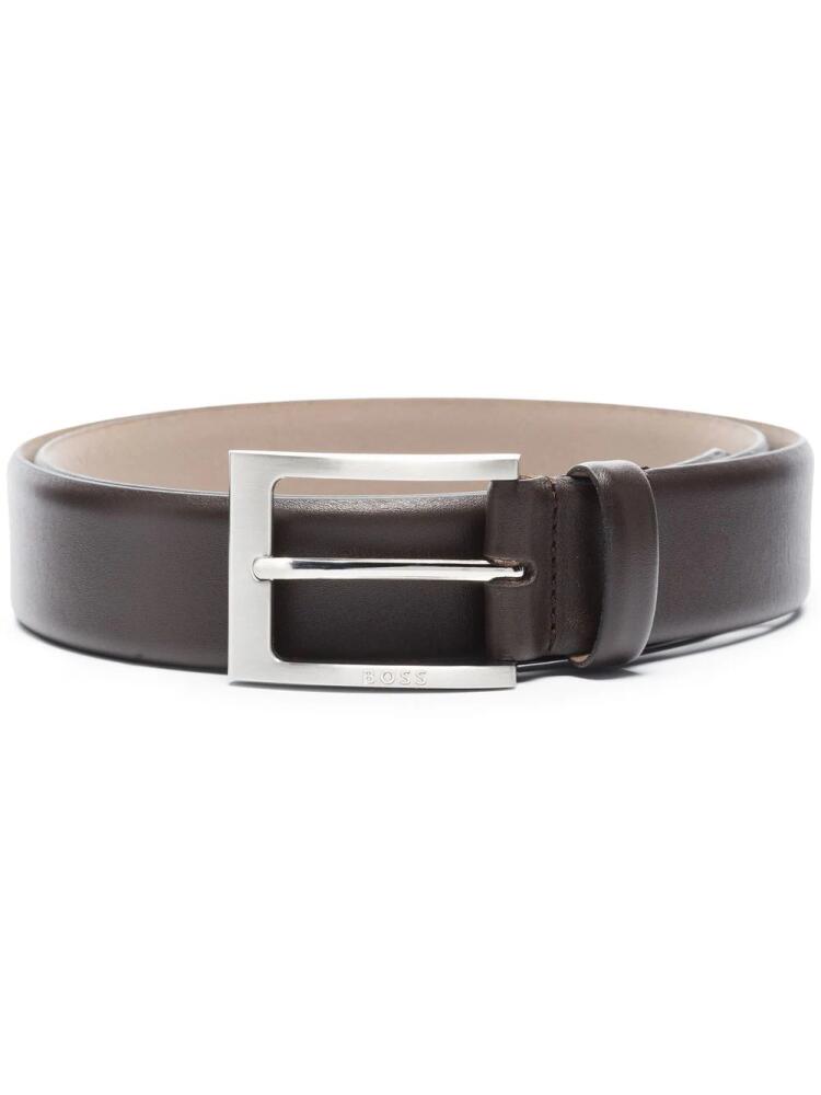 BOSS engraved logo buckle belt - Brown Cover