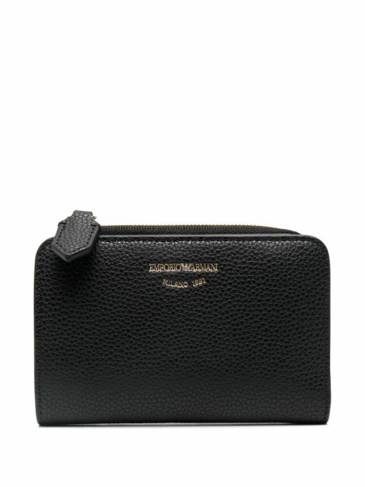 Emporio Armani logo-debossed wallet - Black Cover