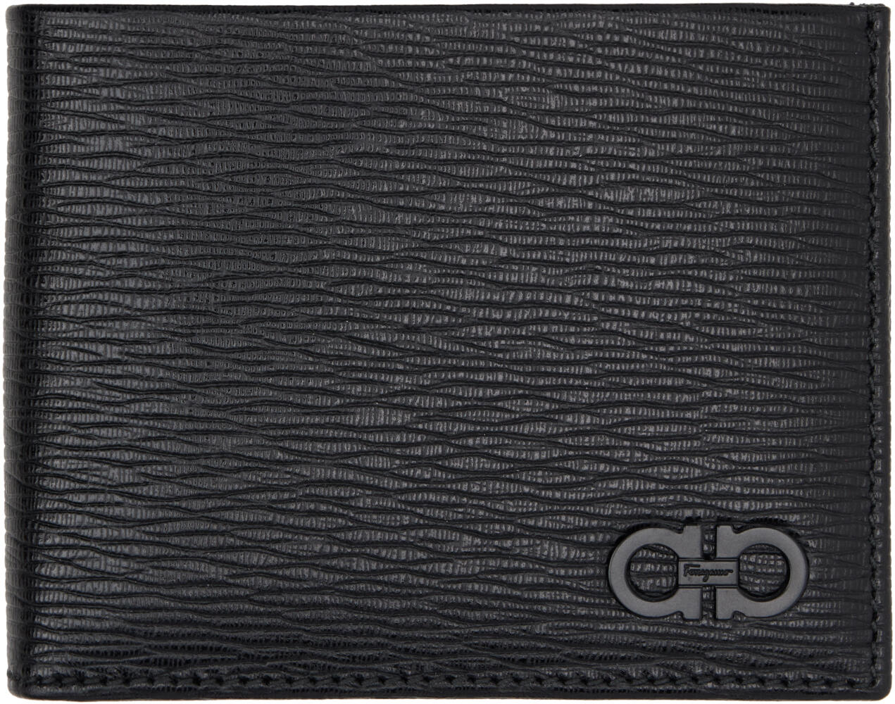 Ferragamo Black Gancini ID Window Wallet Cover