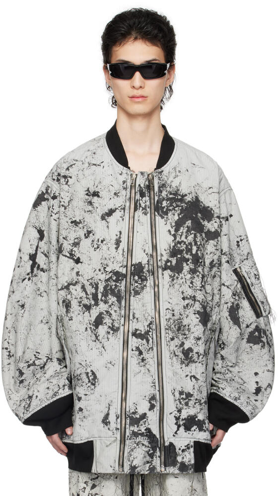 NICOLAS ANDREAS TARALIS Gray Oversized Bomber Jacket Cover