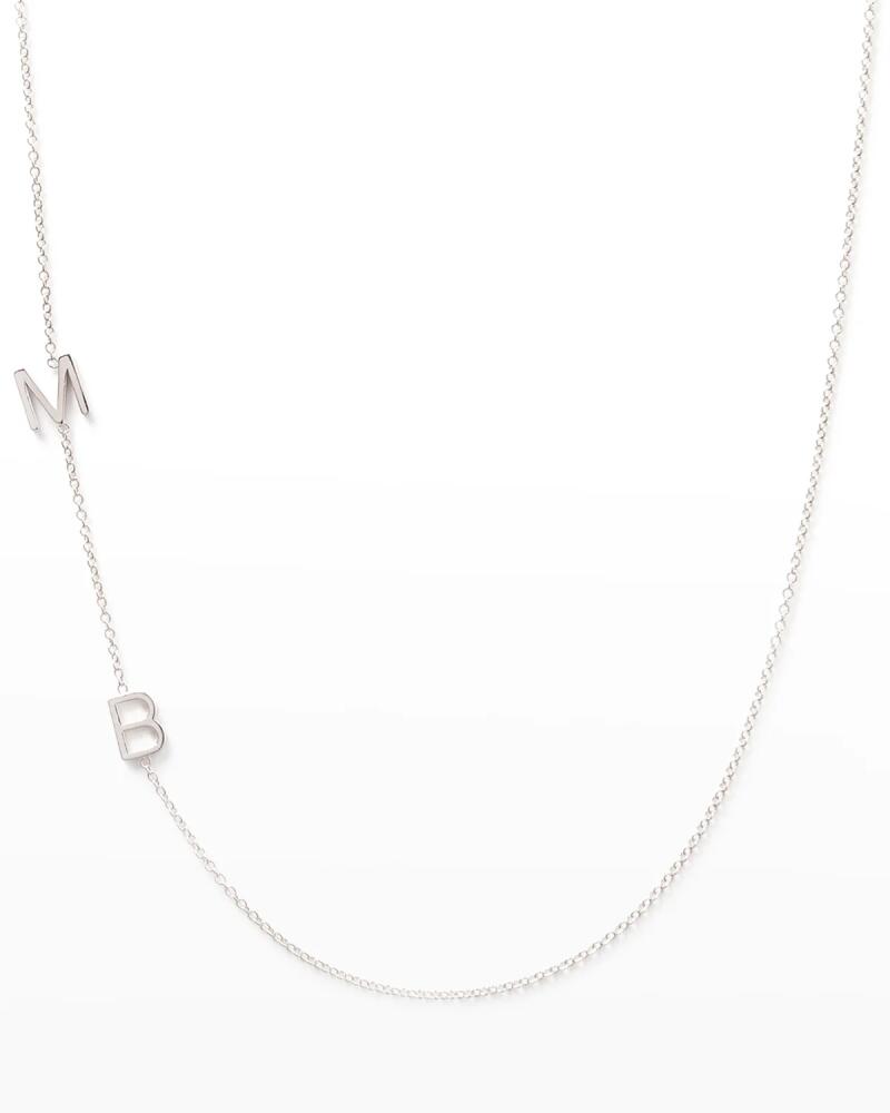 Maya Brenner Designs Mini 2-Letter Personalized Necklace, 14k White Gold Cover