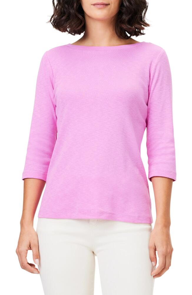 NZT by NIC+ZOE Boat Neck Cotton T-Shirt in Pink Lotus Cover